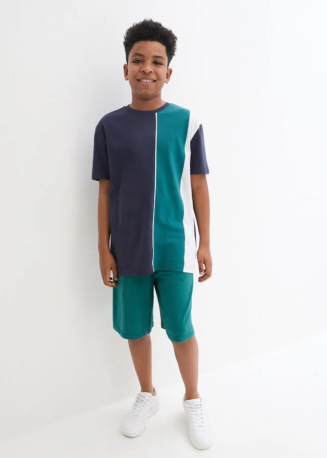 CAMISETA Y PANTALóN CORTO (2 PIEZAS) AZUL MARINOBLANCOAZUL PETRóLEO